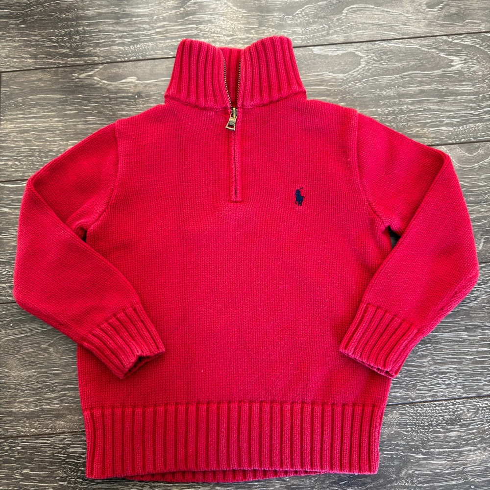 Polo Ralph Lauren red 1/4 zipper sweater boy size 5 ( 4T )